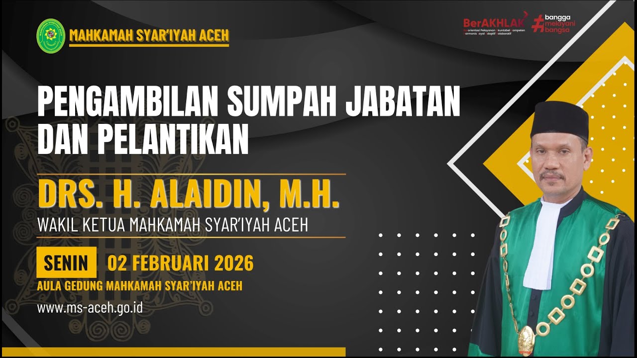 Pelantikan Wakil Ketua Mahkamah Syar'iyah Aceh