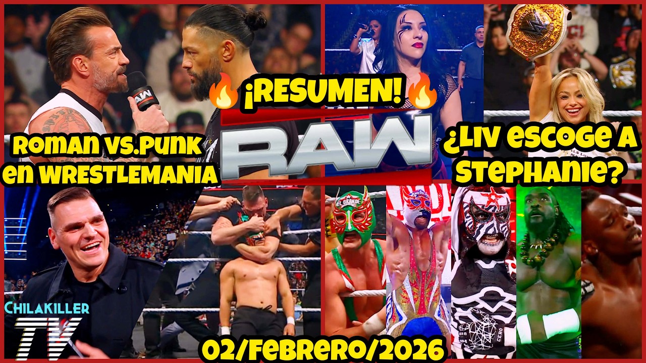 &iexcl;ROMAN VS PUNK EN WRESTLEMANIA 42! | WWE RAW | 2 Febrero 2026 | RESUMEN Y RESULTADOS