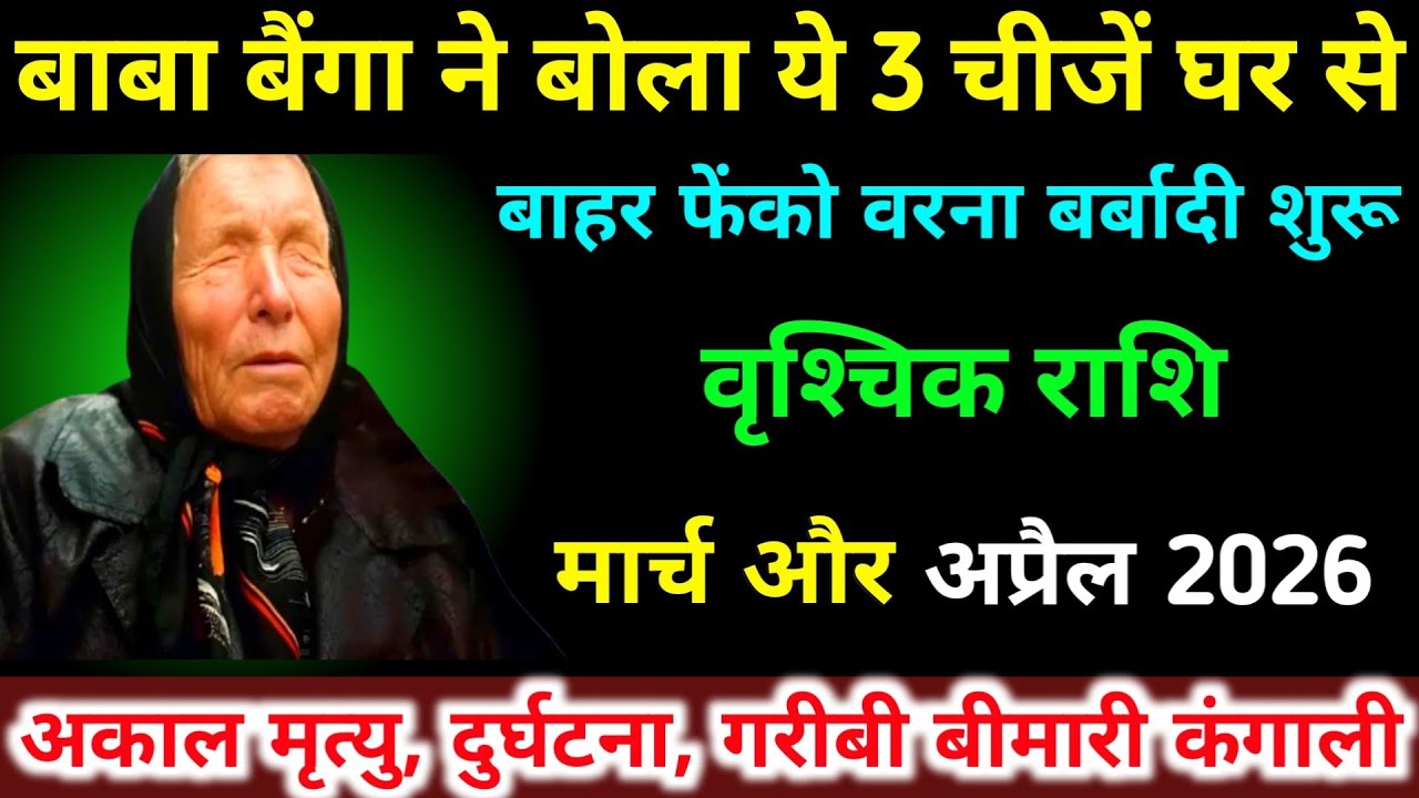 वृश्चिक राशि मार्च, अप्रैल 2026 बाबा बैंगा ने बोला ये 3 चीजें घर से बाहर फेंको । Vrishchik Rashifal 