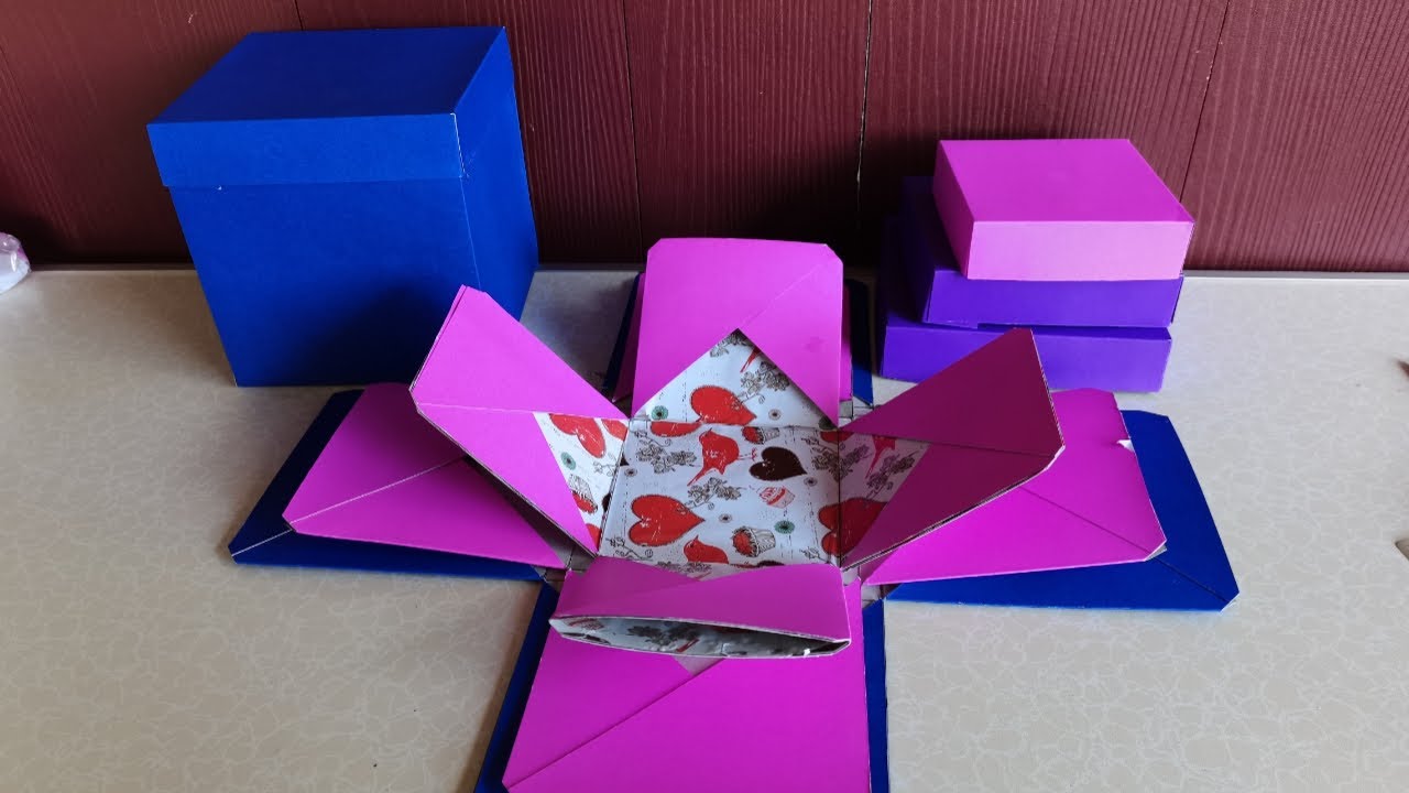 How to make pop up box square shape 3 layer | วิธีทำป๊อปอัพกล่อง 3 ชั้น | ครูหญิง