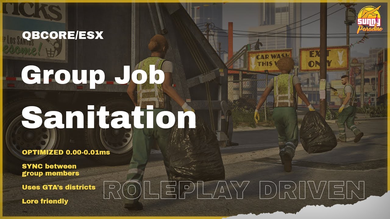 FiveM - QB | Nopixel 3.0 Inspired | Group Sanitation/Garbage Job