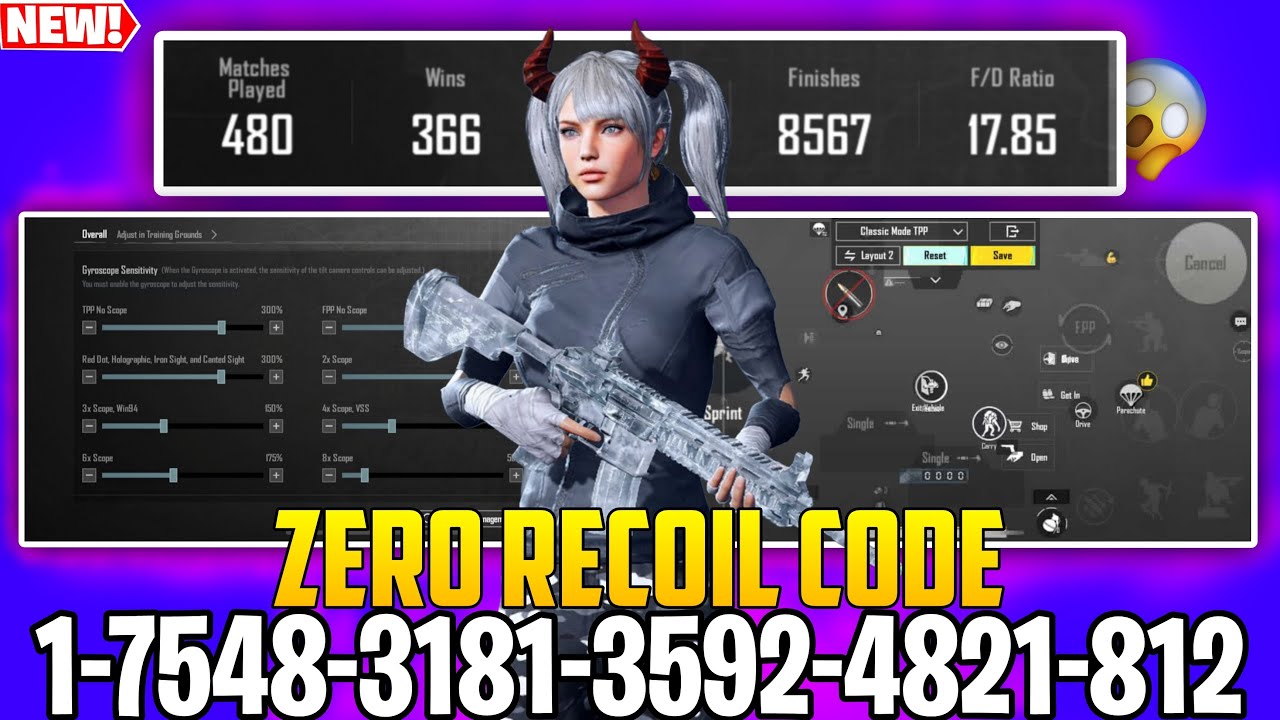 🥵BGMI BEST 🔥 SENSITIVITY SETTINGS |BGMI SENSITIVITY CODE TODAY😱| BGMI ZERO RECOIL SENSITIVITY CODE.