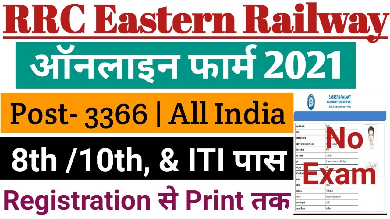 eastern railway recruitment 2021 apply online | eastern railway form fill up | RRC ER Apprentice