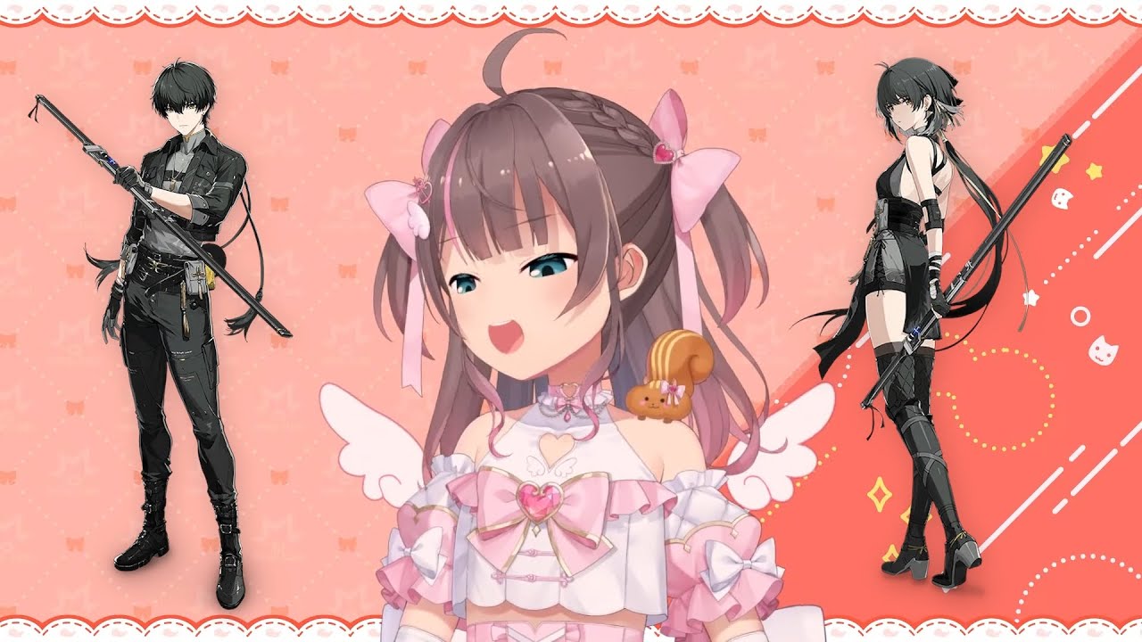 Natsuiro Matsuri checks WuWa characters while waiting for download to finish (Wuthering Waves)
