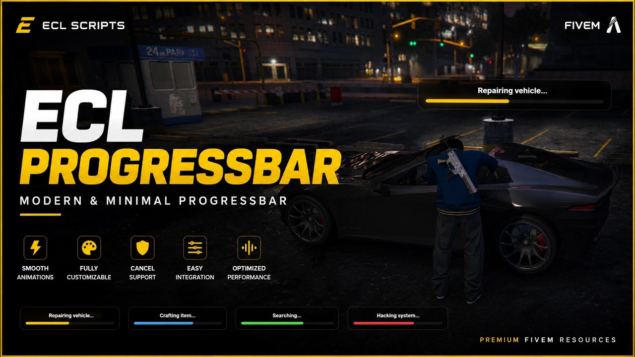FREE ECL PROGRESSBAR SCRIPT FIVEM [ESX / QBCORE / STANDALONE]