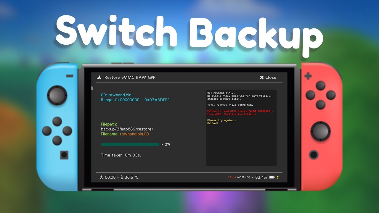 Switch NAND Backup erstellen und wiederherstellen
