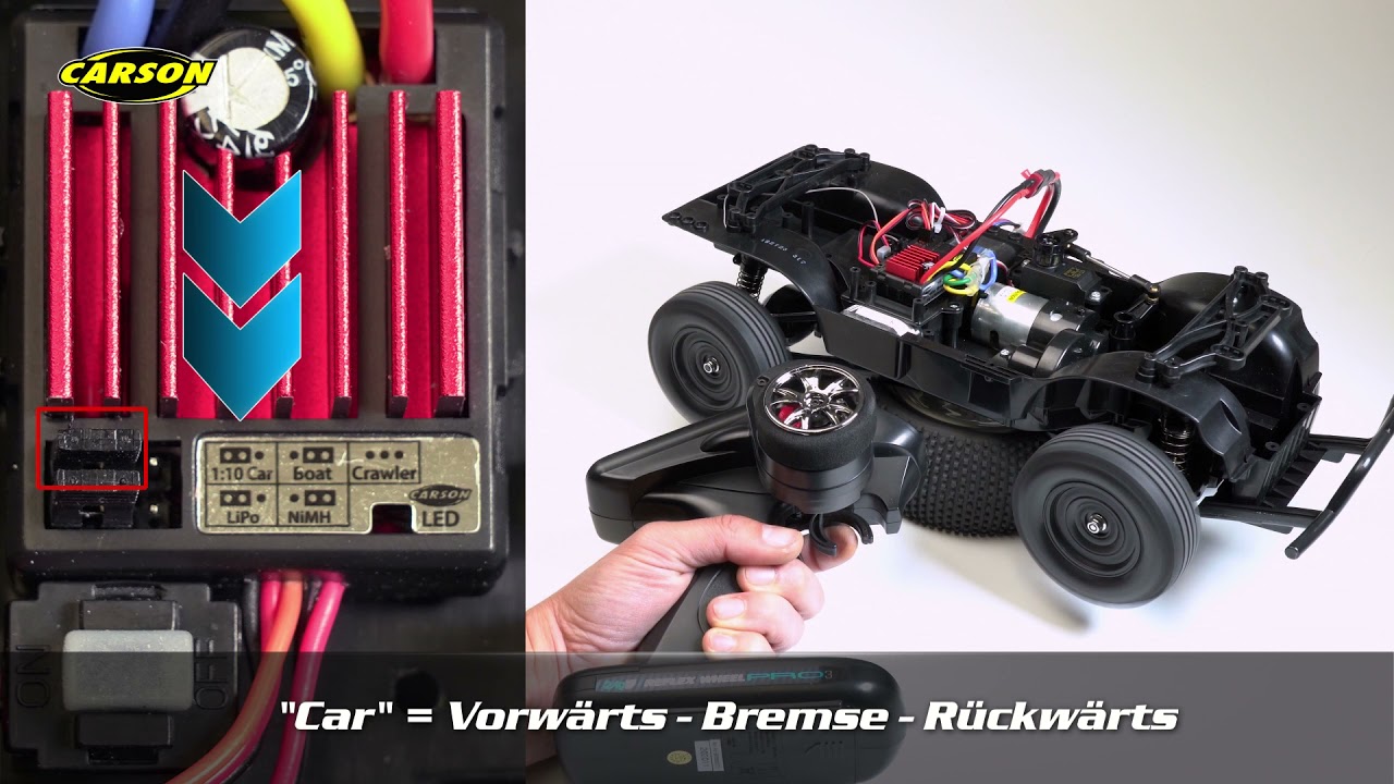 Einstellungsvideo für den CARSON Fahrregler Dragster Brushed 70A