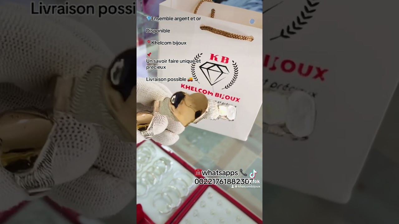 Ensemble argent et or disponible Khelcom bijoux #bijouterie #bijoux #mariage #bracelet