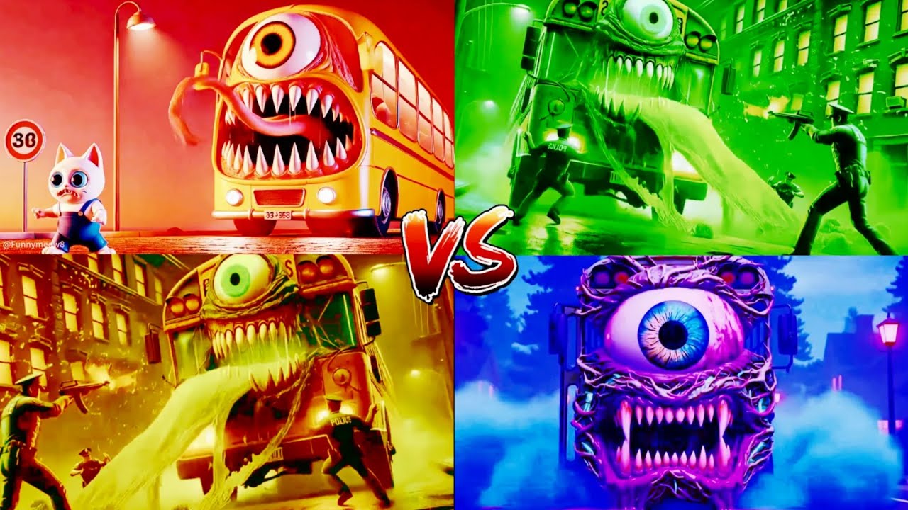 school bus monster tiles hop go