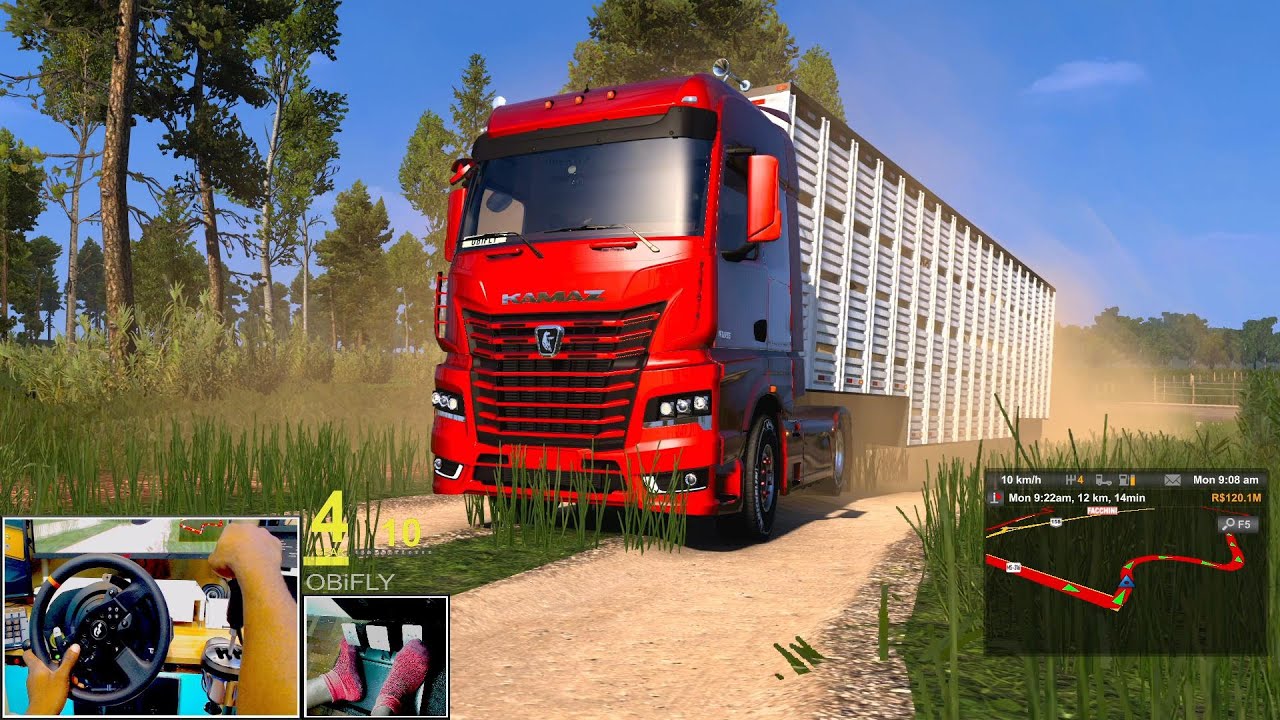 Kamaz K5 via Mapa RBR off-road Brazil map mod- ETS2 Steering Wheel Gameplay
