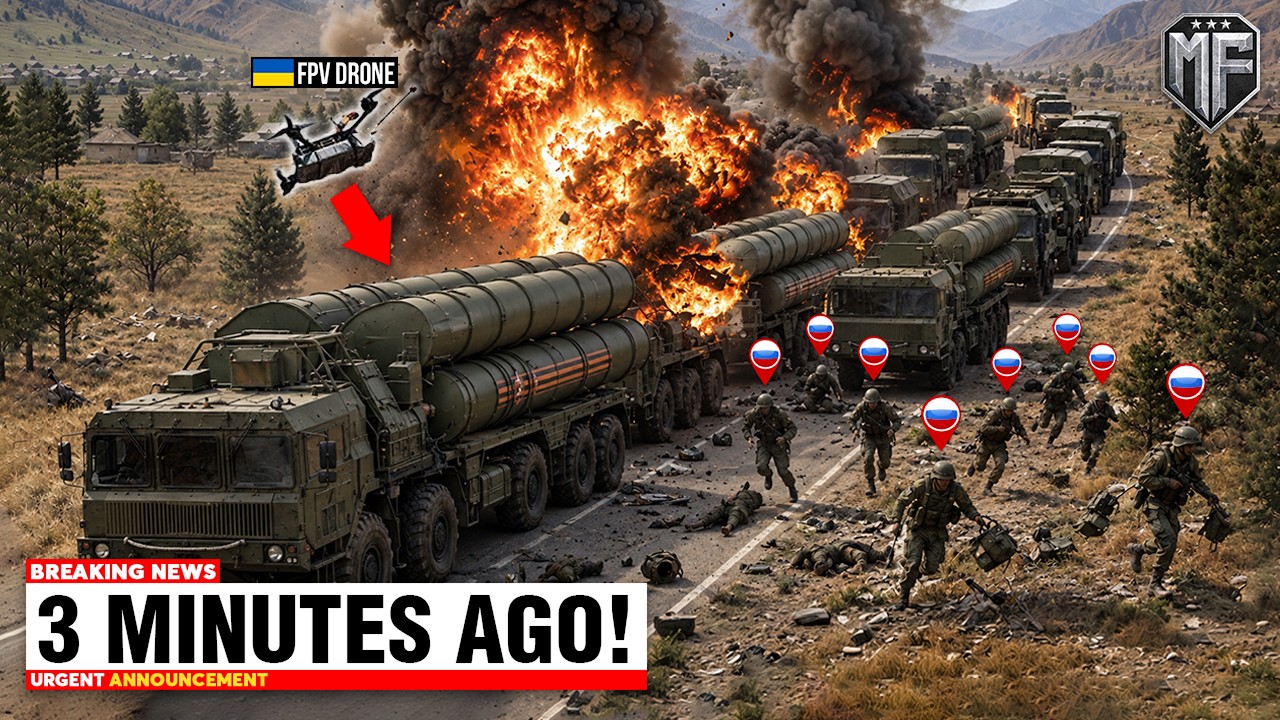 Massive Russian Convoy Heading To Crimea Get Caught by Ukrainian FPV Drones - Then THIS Happened...