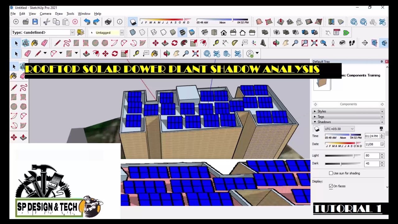 ROOFTOP SOLAR POWER PLANT SHADOW ANALYSIS AT ANY LOCATION || Sketch Up Tutorial
