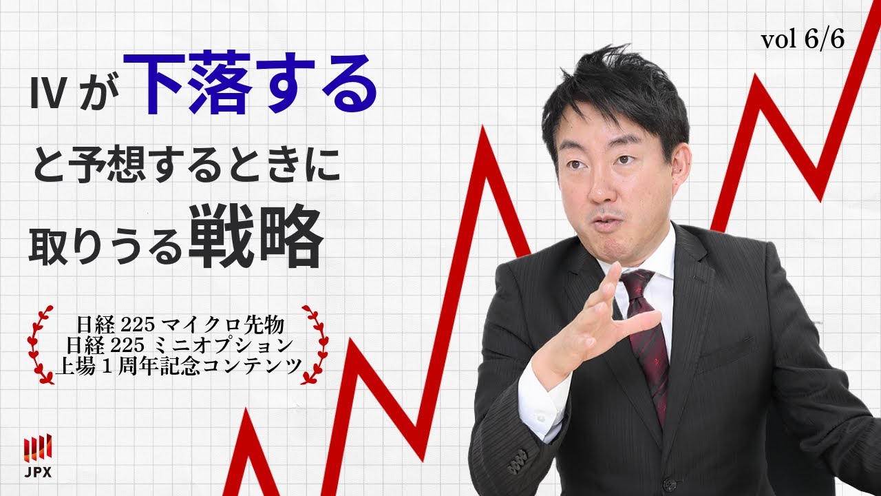 【 日経225マイクロ先物 ・ 日経225ミニオプション １周年】 Ⅳ が 下落する と予想するときに取りうる 戦略　with 守屋史章