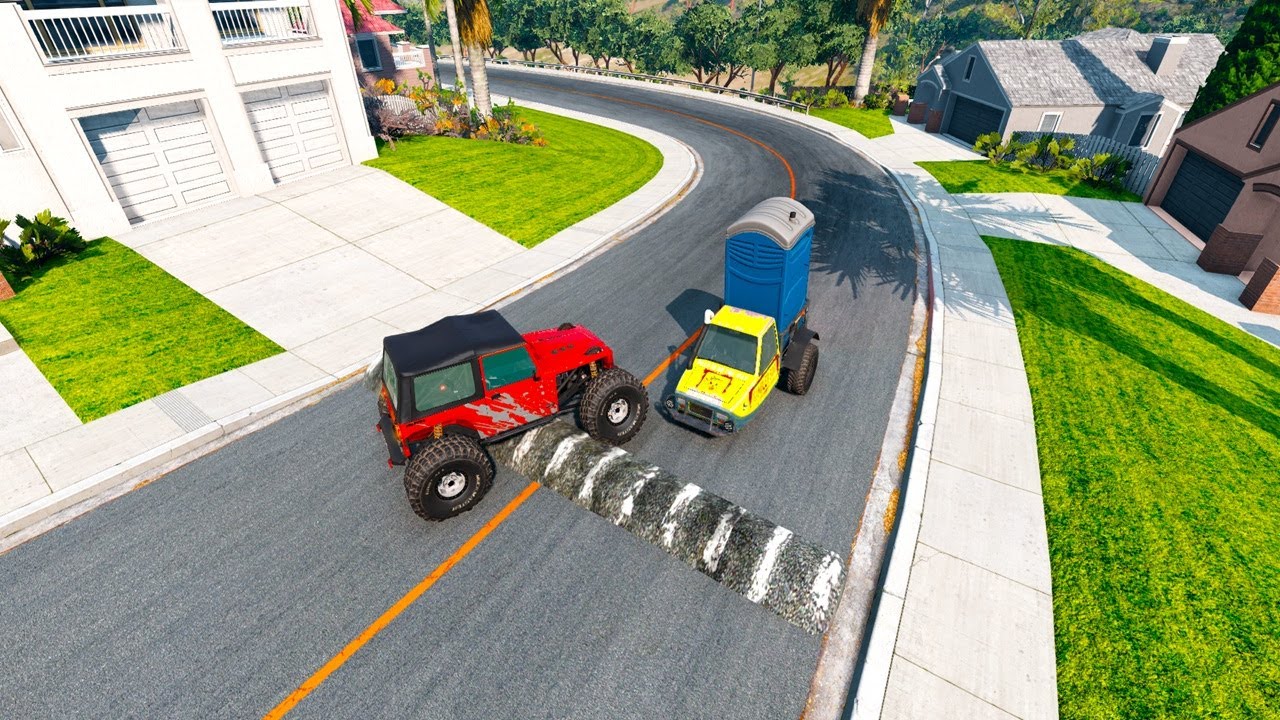 Mobil vs Speed Bump - BeamNG Drive @MaDdrive-1 #02