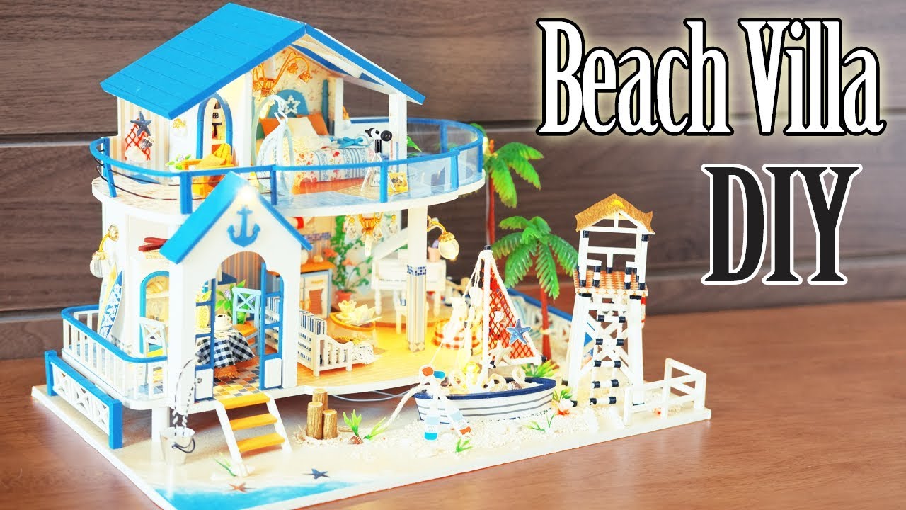 DIY Miniature Dollhouse Kit || Beach Villa - Relaxing Satisfying Video