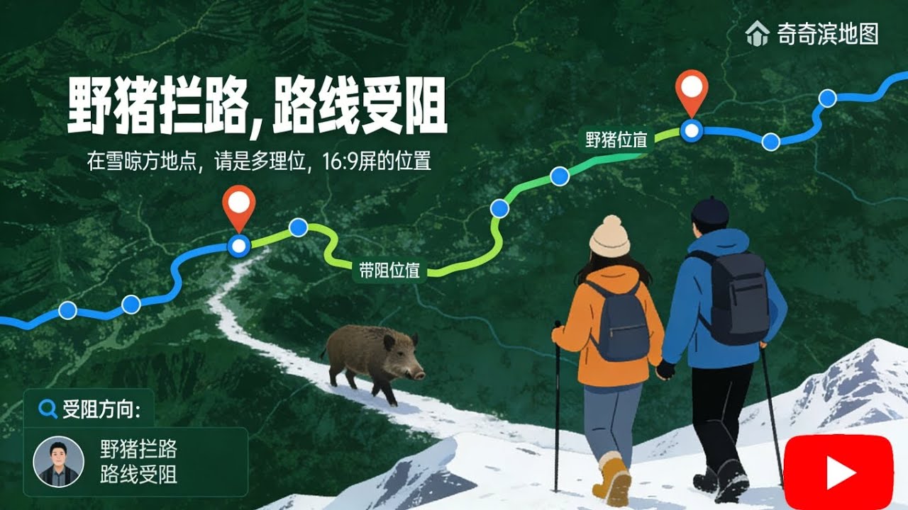 情侣在徒步扎尕那雪山时迷失方向，在途中遇险被牦牛追赶野猪拦路【探险】