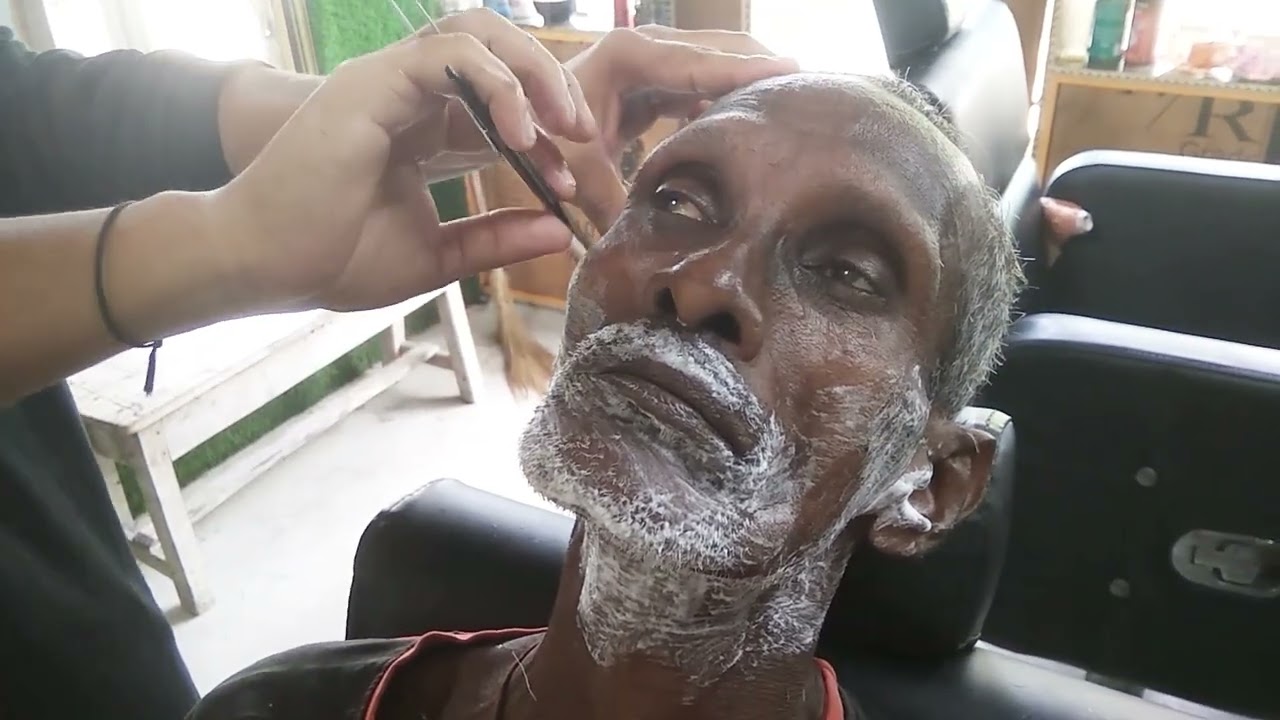 HOW to old man Beard clean shave video only ✂️✂️✂️✂️✂️