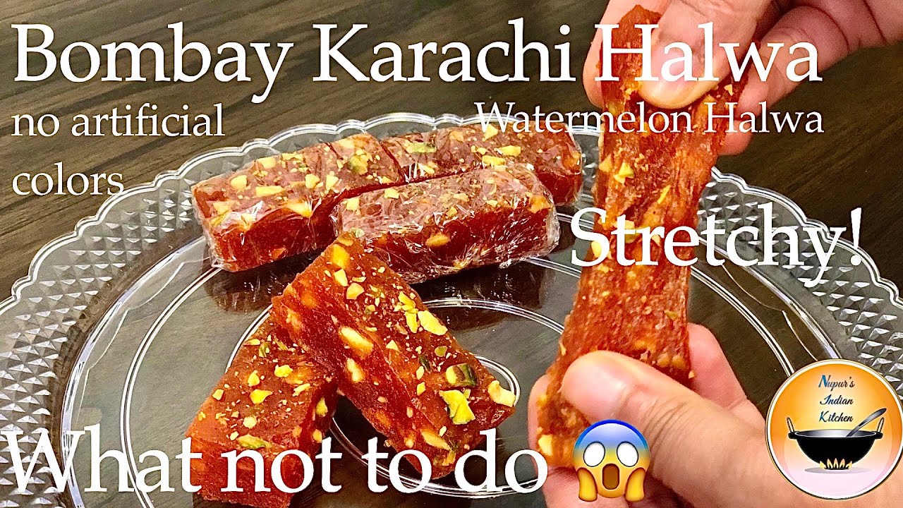 How to make Perfect Stretchy Halwai Style Bombay Karachi Halwa at home-Watermelon Halwa