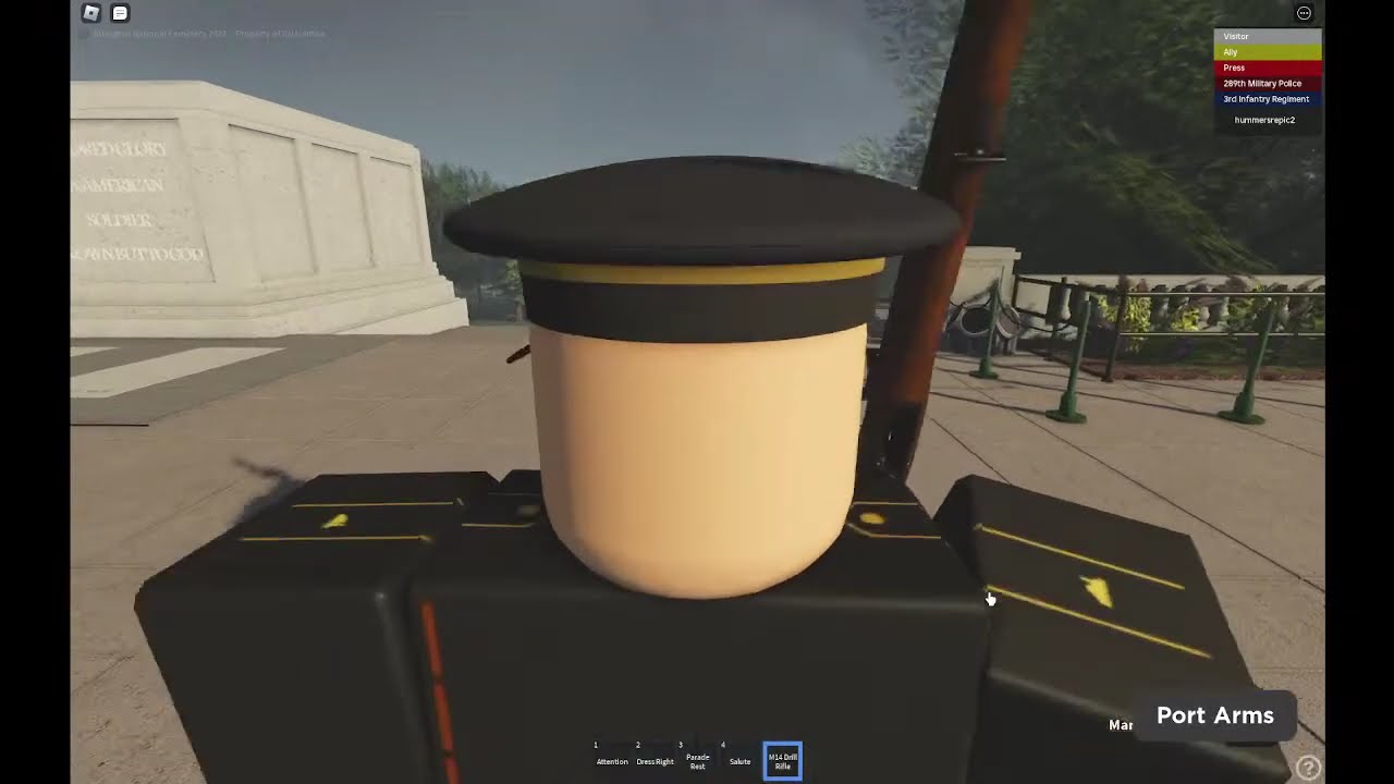 14 Hour march guarding the Tomb of the Unknown Soldier on Roblox