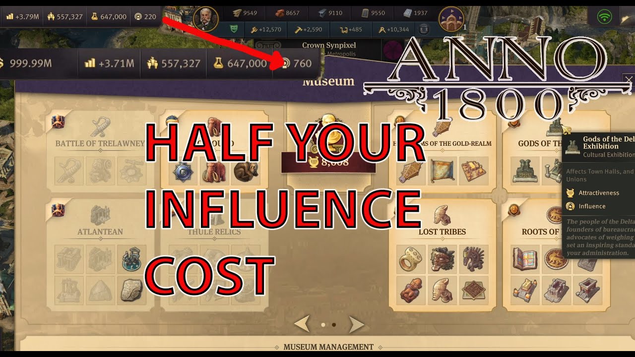 Anno 1800 Guide. Quick Tip to half your Influence Cost