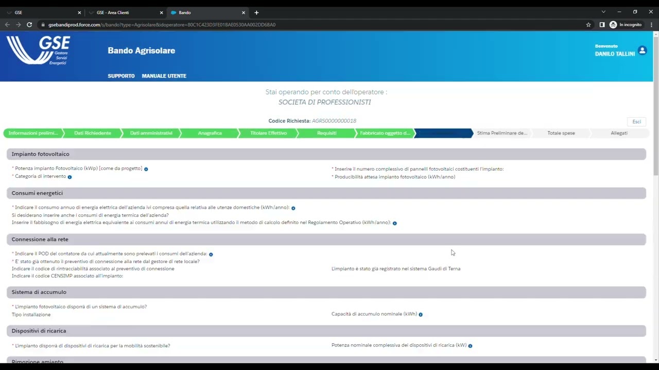BANDO 1 - AGRISOLARE, TUTORIAL PER L&rsquo;INVIO DELLE RICHIESTE