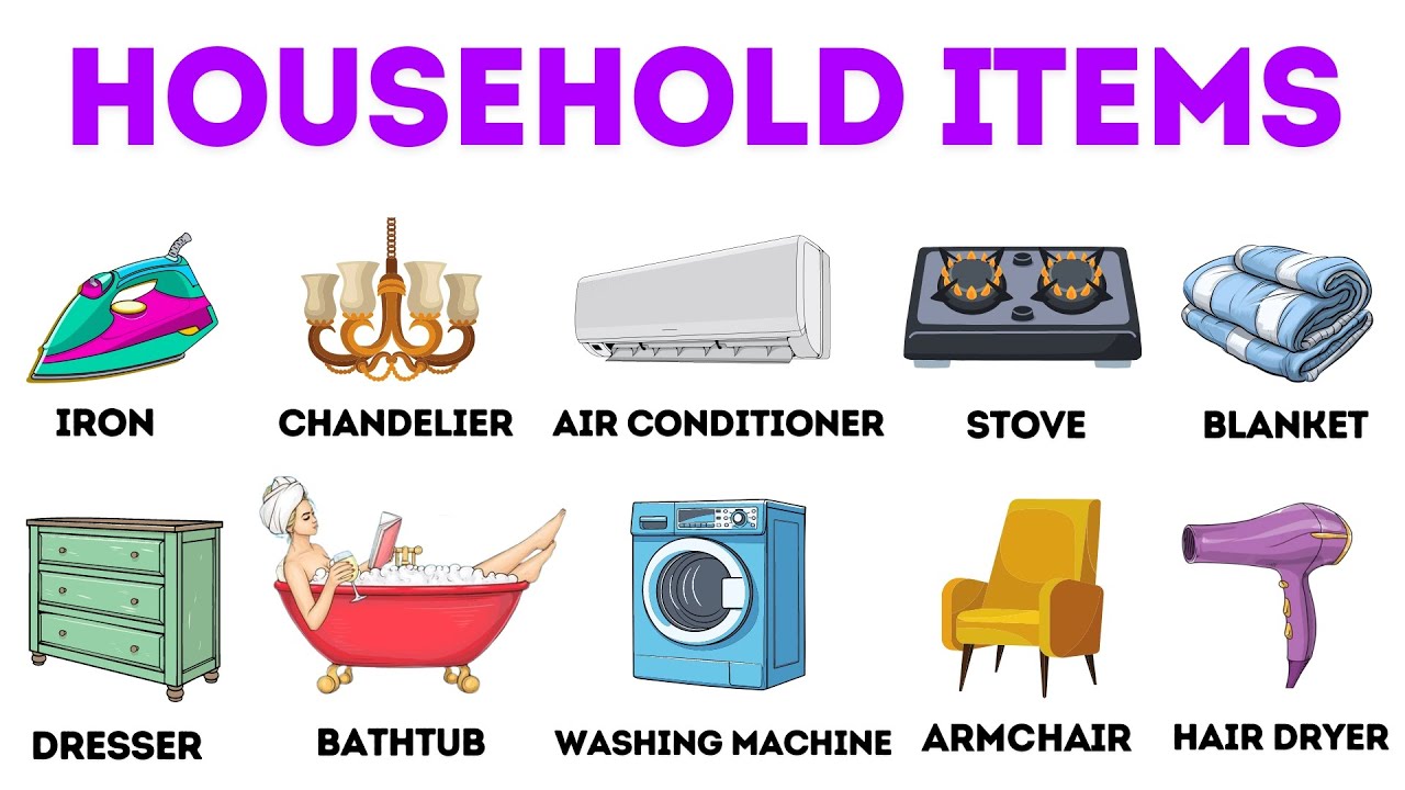 English Vocabulary: 200 Household Items | Household Vocabulary in English | Daily Use English Words