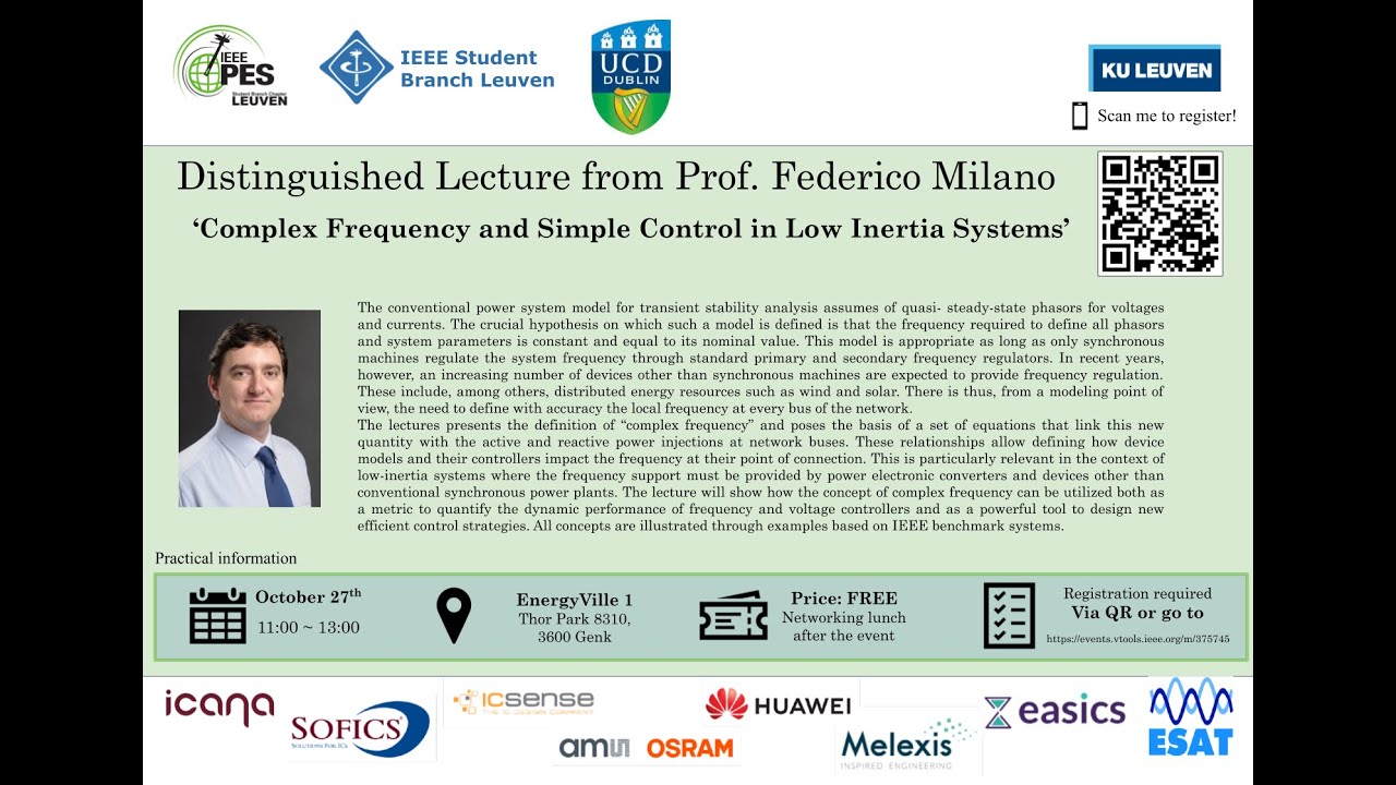 Complex Frequency and Simple Control in Low Inertia Systems - IEEE PES DLP Federico Milano