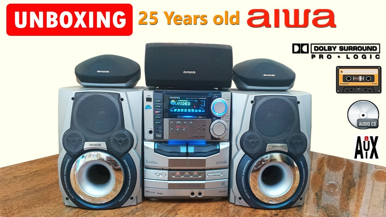 Aiwa NSX-HMA86_Unboxing_Overview & Sound test_XR-DV826