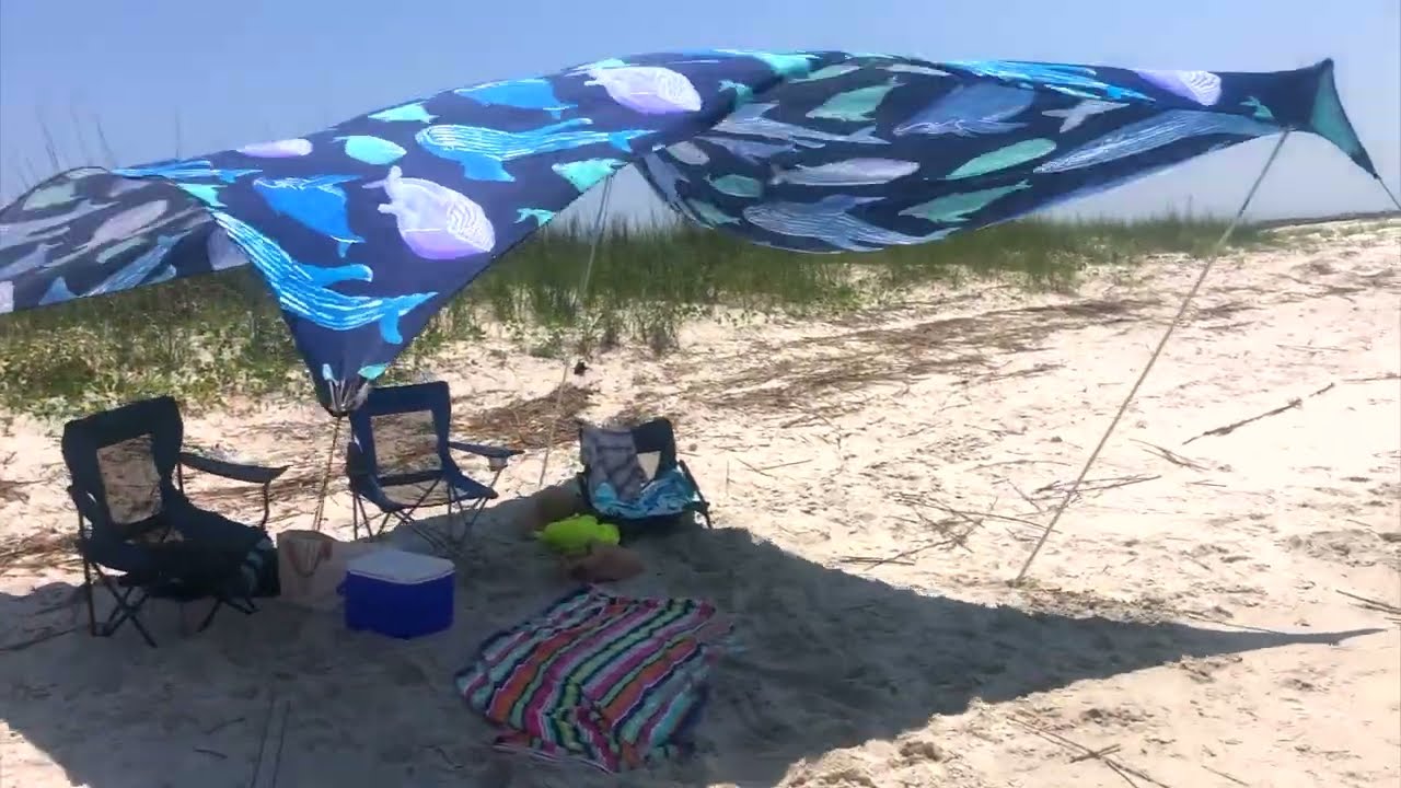 Neso Beach Tent blocks sun and lets in breeze, strong and durable for wind