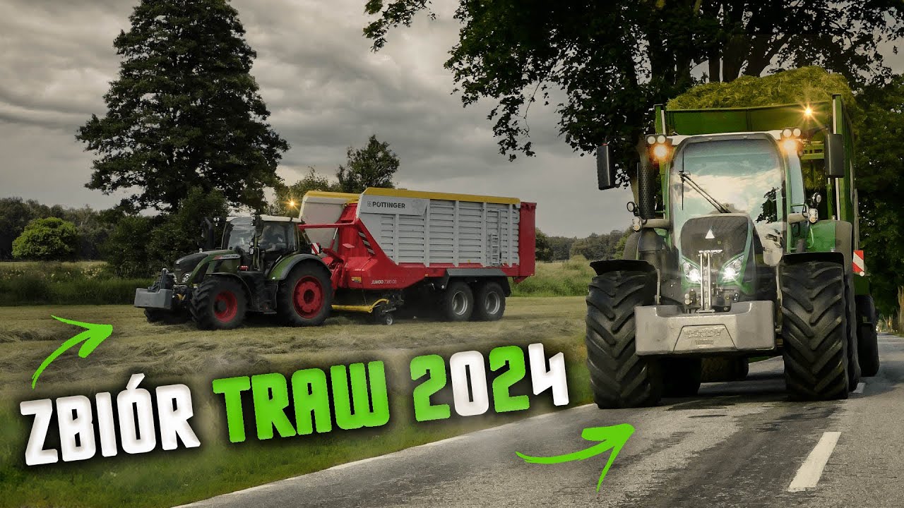 Zbiór Traw 2024 W Gr Jopp & Gr Neunert Z Fendt'ami! Mocna Ekipa! 4x Fendt! Przyczepa Na Testy?! ATC!