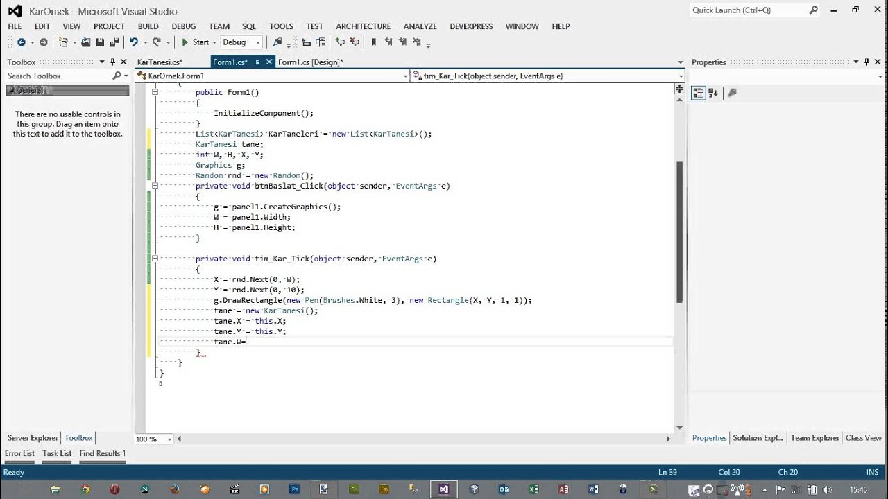 c# 'da Kar Efekti