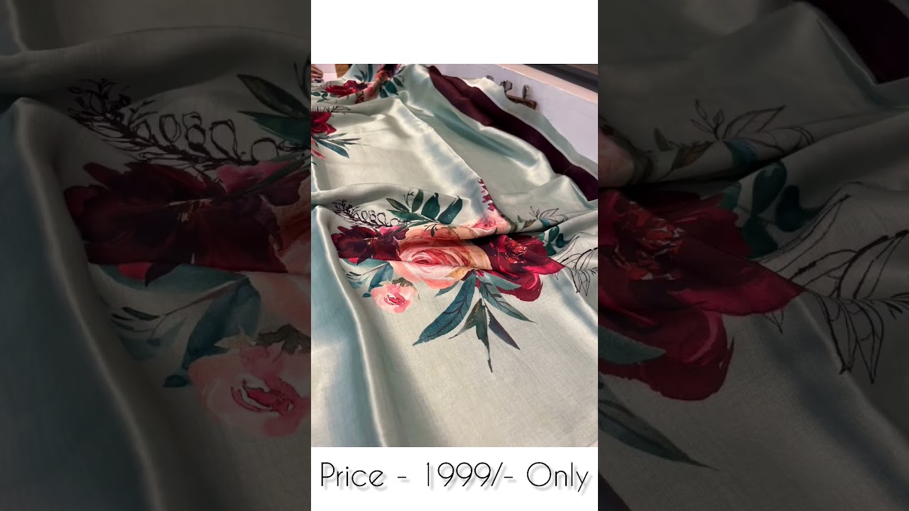 Italian Satin crepe digital printed saree 