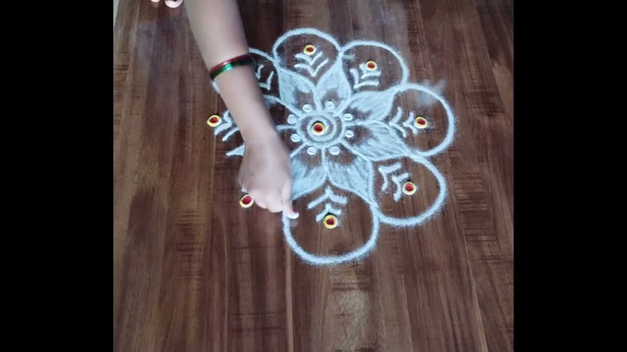ಚುಕ್ಕಿ ಇಲ್ಲದೆ ಬಿಡಿಸುವ ರಂಗೋಲಿ ಸರಳ ಮತ್ತು ಸುಲಭ🍁 #new rangoli #rangoli #muggulu #easyrangoli #r_kaliyona