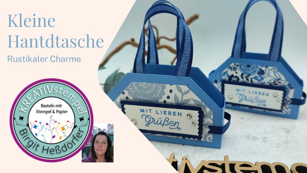 Anleitung Kleine Handtasche Rustikaler Charme / Handtasche aus Papier basteln mit Stampin` Up!