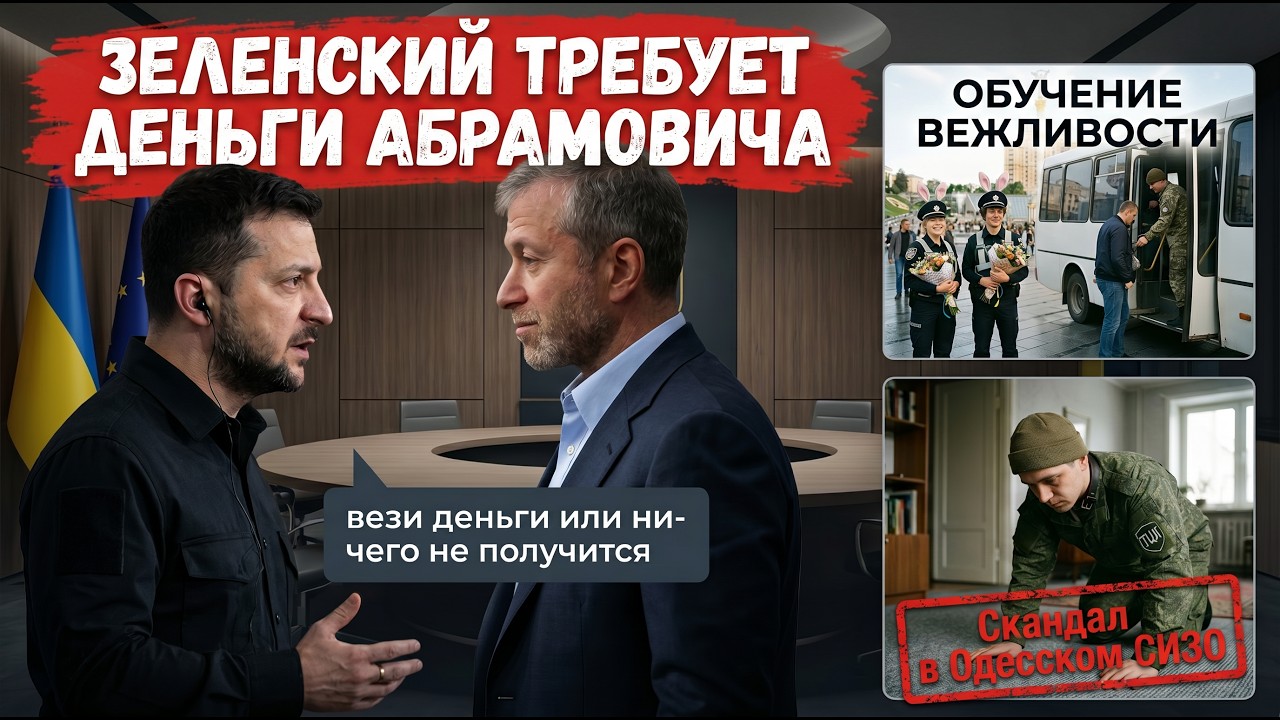 ЗЕЛЕНСКИЙ ВЫМОГАЕТ ДЕНЬГИ У АБРАМОВИЧА | УКРАИНСКАЯ ПОЛИЦИЯ БЕРЕТ УРОКИ ВЕЖЛИВОСТИ | СКАНДАЛ В ТЦК