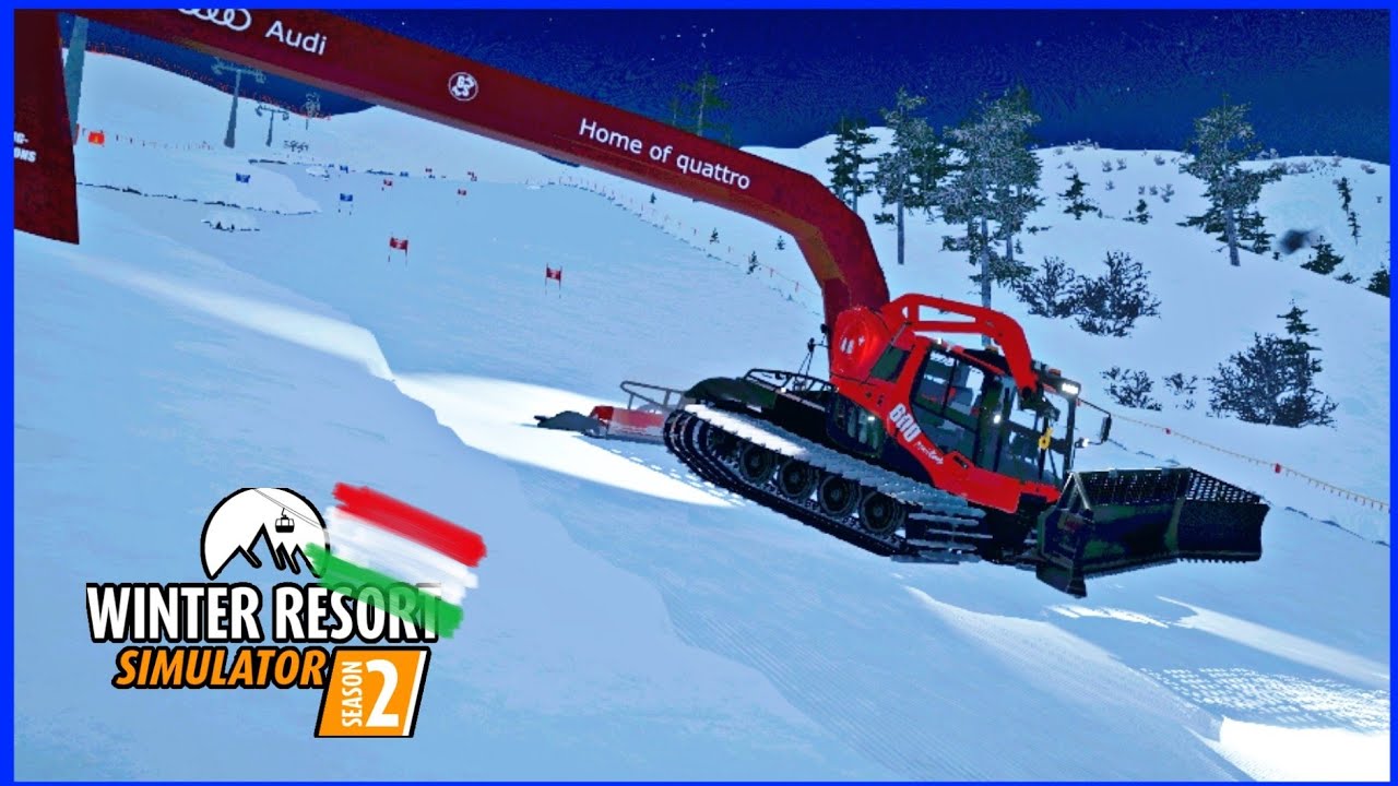 Winter Resort Simulator 2 / Pistenbully am Seil - Obere  Böden 1 & 2 (Rennpiste) präparieren