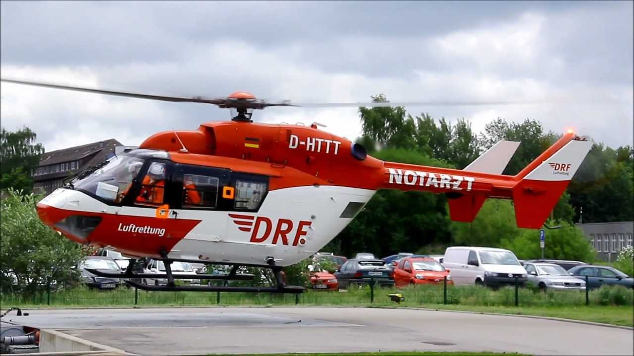 Christoph 47 - Landeanflug an Uniklinikum Greifswald [Full HD]