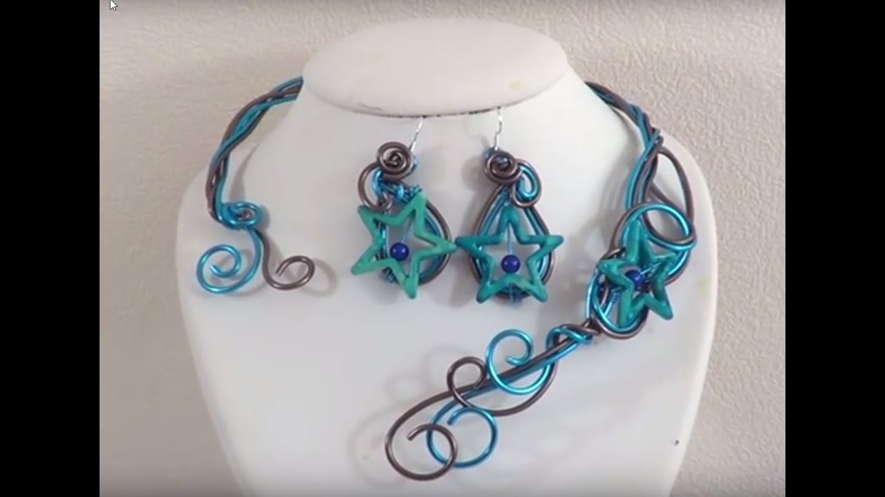 ► [ TUTO ] Parure Collier et boucles d'oreille Etoiles en fil alu