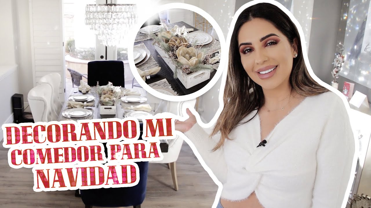 COMO DECORAR tu COMEDOR para NAVIDAD con TONOS BLANCOS, DORADOS Y PLATEADOS (z gallery, homegoods) 🎄