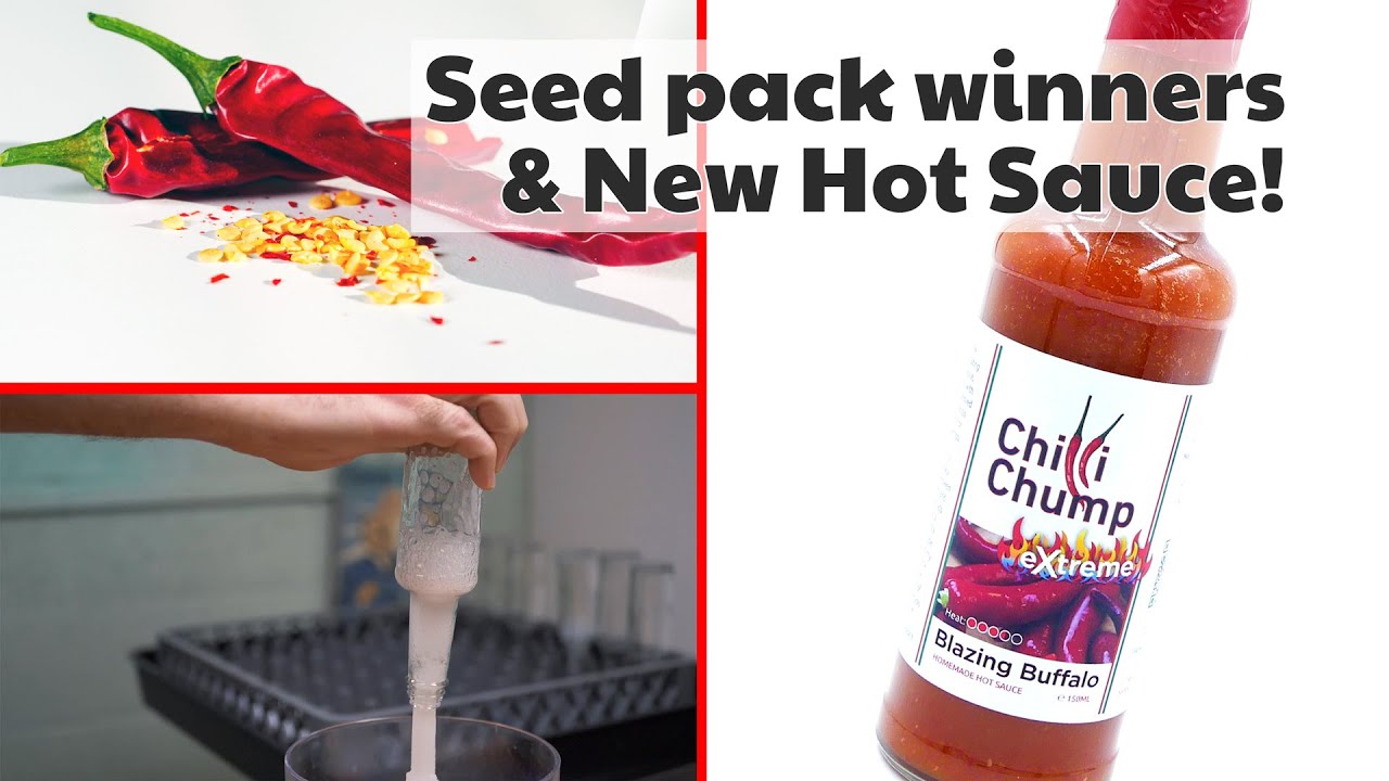 Seedpack giveaway winners and Blazing Buffalo 🔥eXtreme🔥 hot sauce bottling
