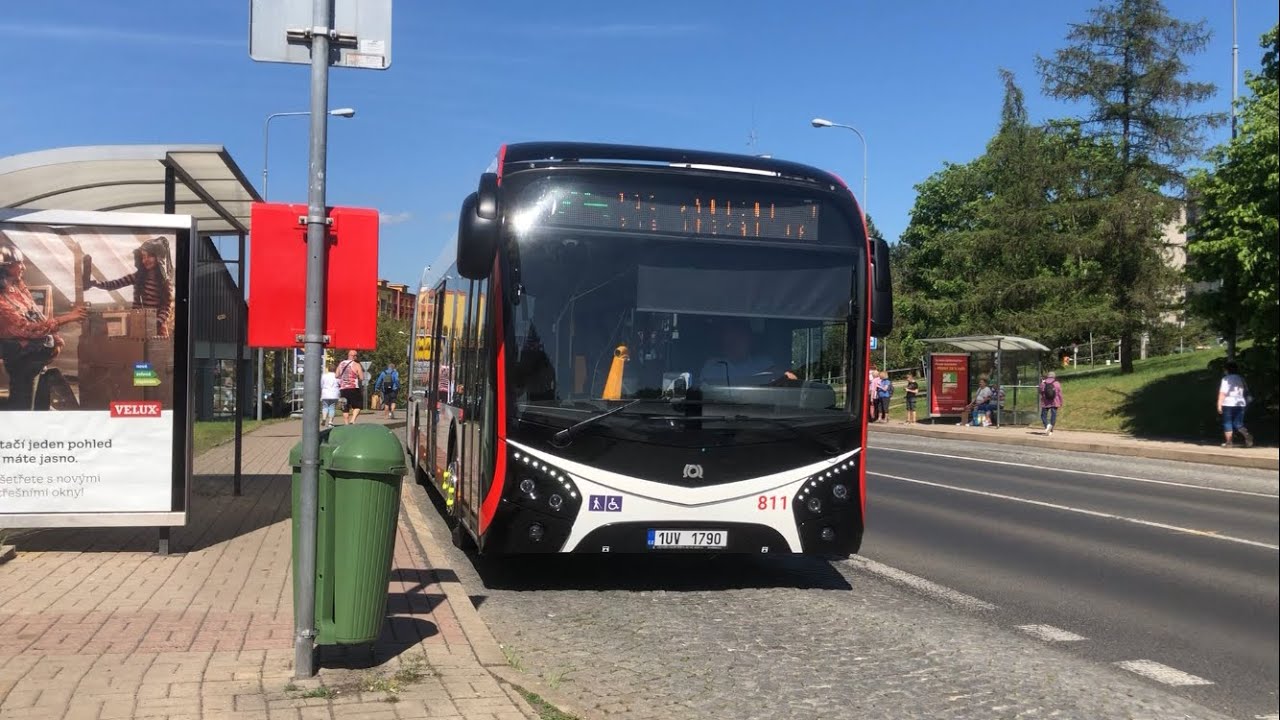 jízda s SOR NS 18 #811 která má první den v provozu + 82 na konci (linka 75), DPmÚL a.s
