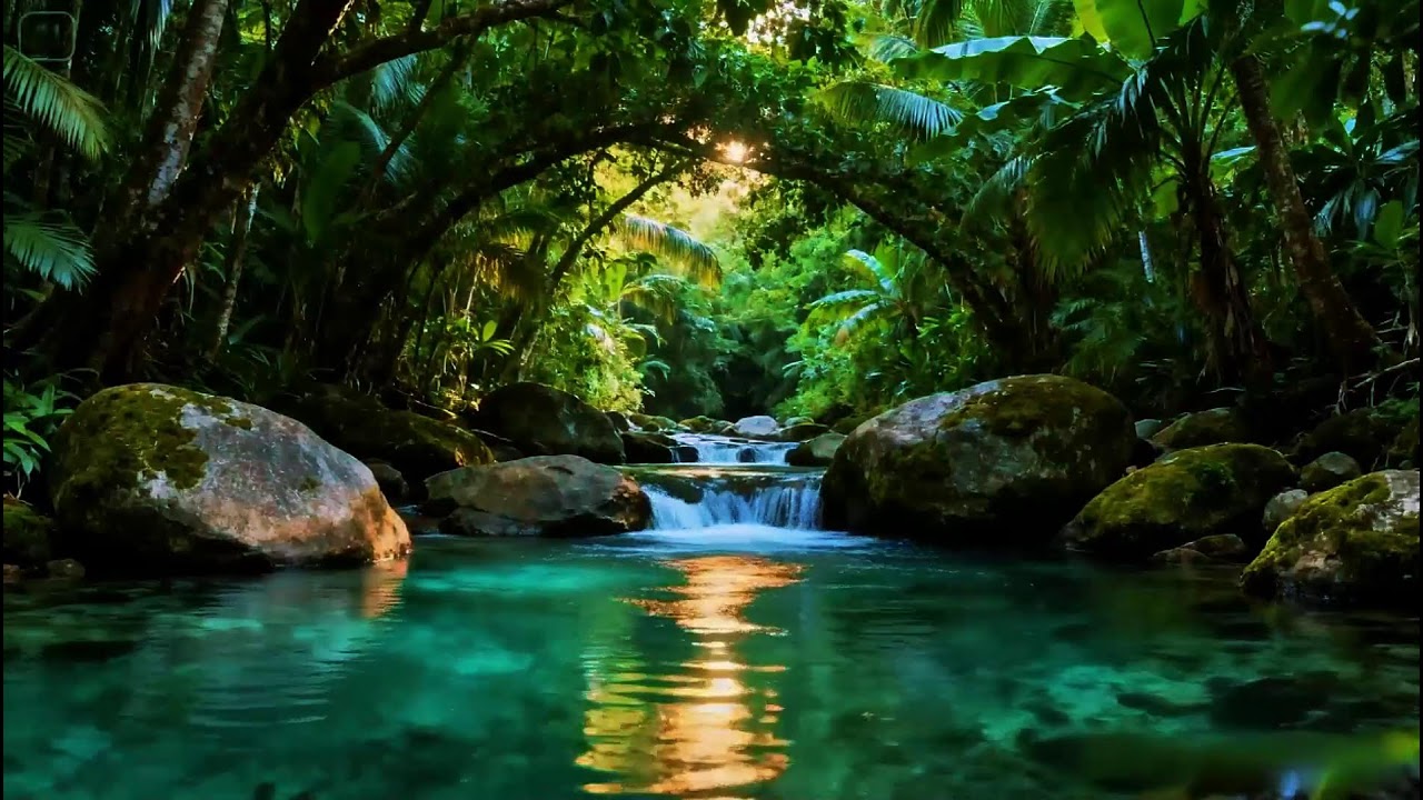 Deep Calm Forest Ambience | River Flowing Sounds for Deep Rest | Calming Birdsong in the Forest