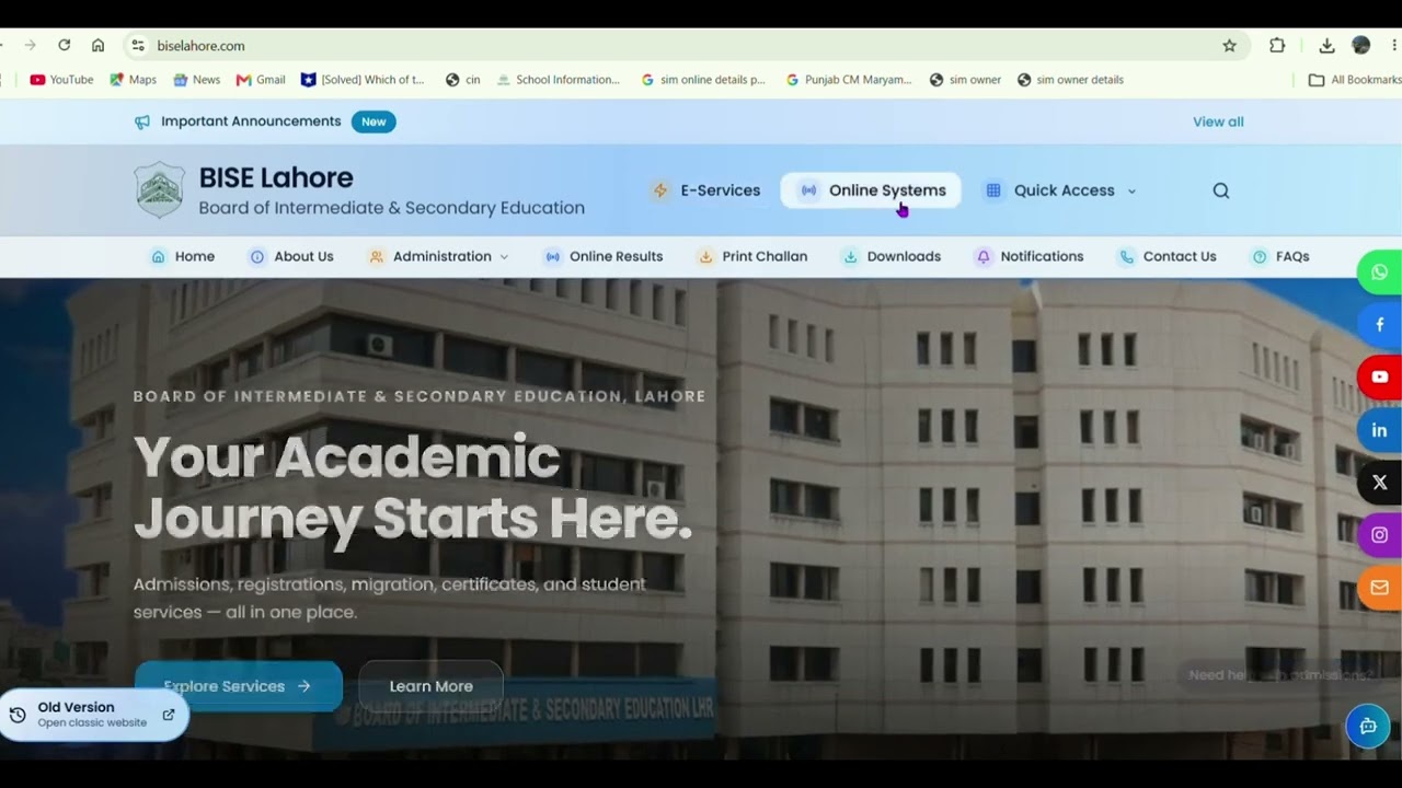 Introducing the New BISE Lahore Website | New Interface & Enhanced Digital Features