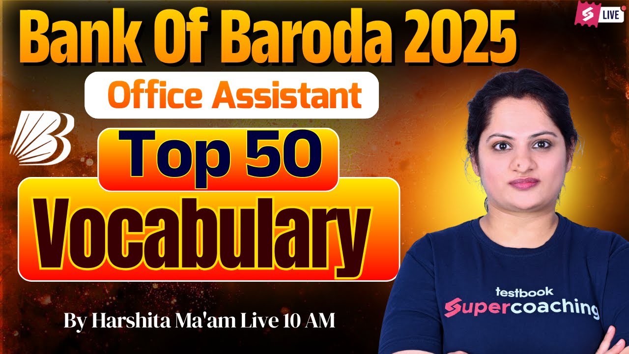 BOB Peon Exam Preparation 2025 | BOB Peon Top 50 Vocabulary | BOB Peon English | Harshita Ma'am