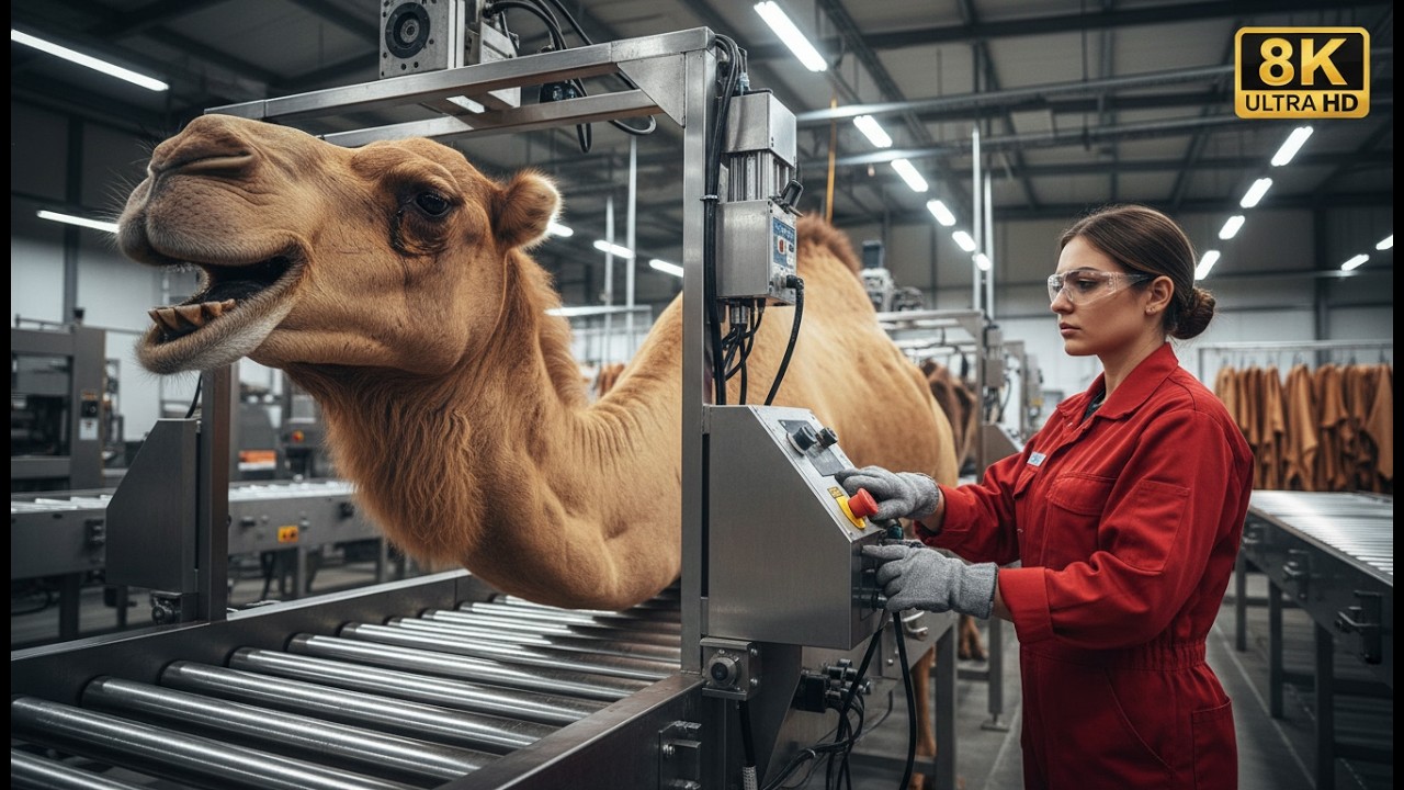😱 From Desert to Market 🐪 How Camel Leather Jackets Are Made in Factory – Full ASMR