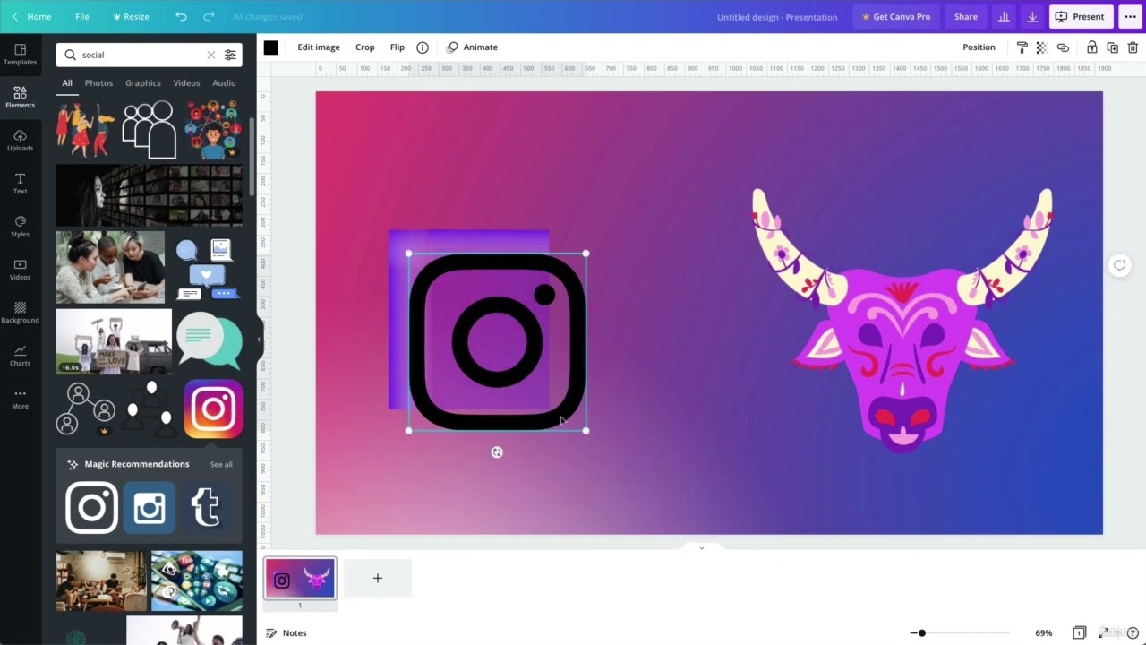 Creating your design | Light, Shadows and Glows using Canva