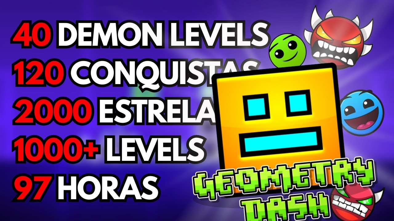 Eu Fiz 100% de GEOMETRY DASH... foi BRUTAL