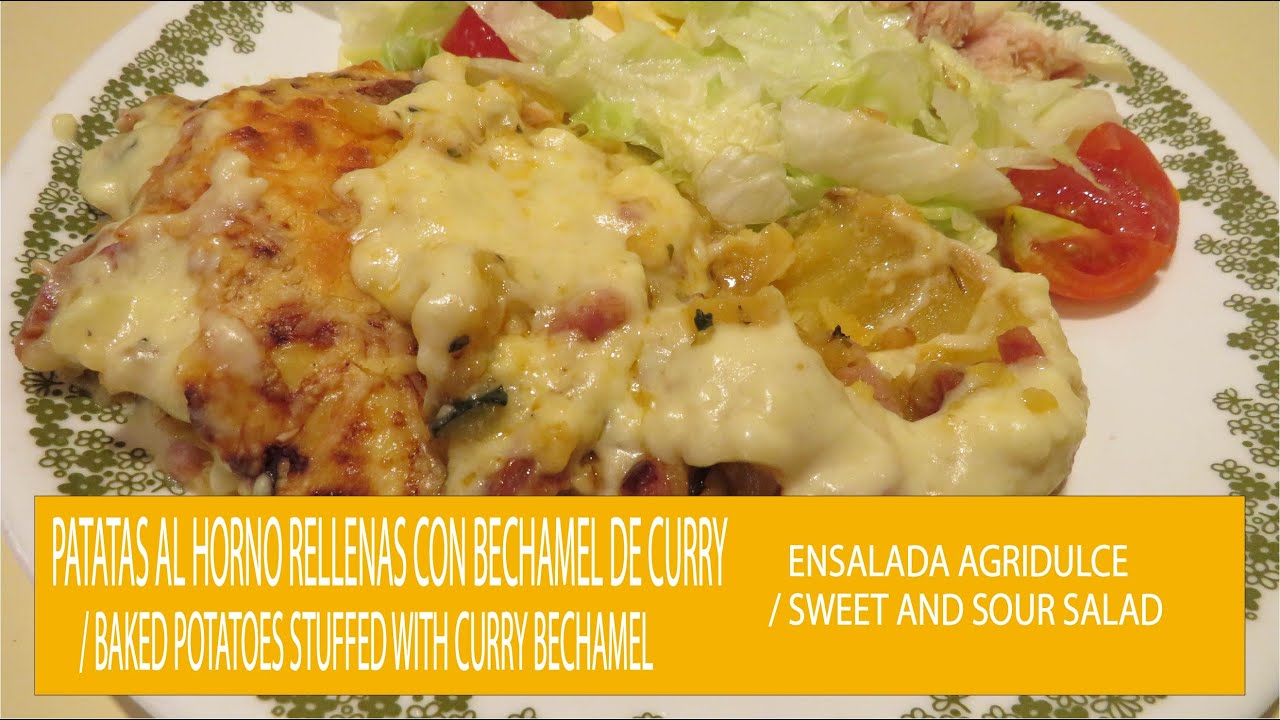 PATATAS AL HORNO RELLENAS CON BECHAMEL DE CURRY / BAKED POTATOES STUFFED WITH CURRY BECHAMEL