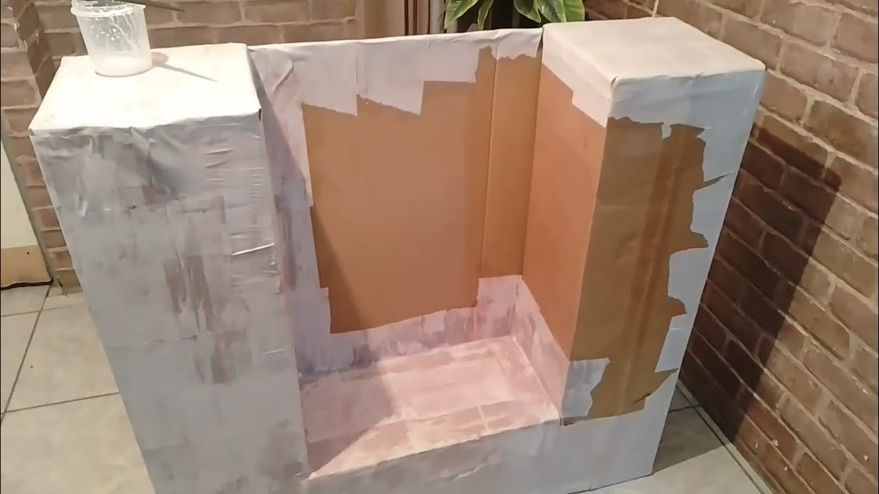 CHIMENEA CON CARTON HECHA A MANO.-DIY.- PASO A PASO 😍🧑‍🎄☃️