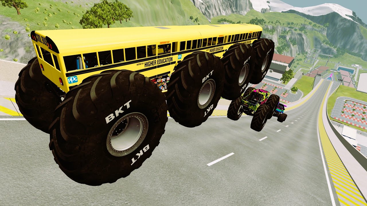Epic #02    High Speed monster trucks jumps Small & Big   | Vehicles Monster Car
